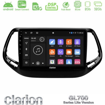Clarion GL700 Lite Series 8Core Android ClarionOS 2+32GB Jeep Compass 2017> Navigation Multimedia Tablet 10