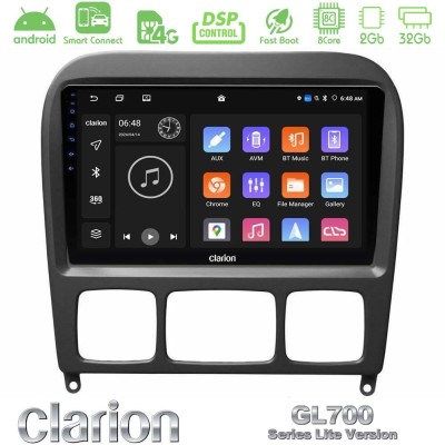 Clarion GL700 Lite Series 8Core Android ClarionOS 2+32GB Mercedes S Class 1999-2004 (W220) Navigation Multimedia Tablet 9