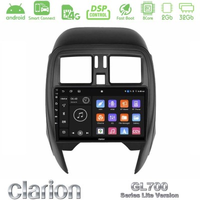 Clarion GL700 Lite Series 8Core Android ClarionOS 2+32GB Nissan Micra 2013-2016 Navigation Multimedia Tablet 9