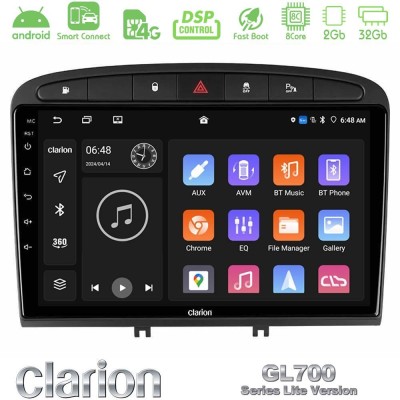 Clarion GL700 Lite Series 8Core Android ClarionOS 2+32GB Peugeot 308/RCZ Navigation Multimedia Tablet 9