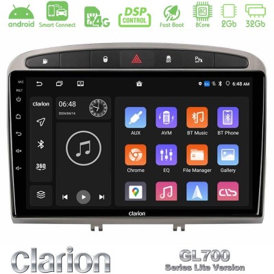 Clarion GL700 Lite Series 8Core Android ClarionOS 2+32GB Peugeot 308/RCZ Navigation Multimedia Tablet 9