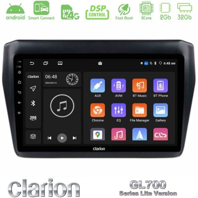 Clarion GL700 Lite Series 8Core Android ClarionOS 2+32GB Suzuki Swift 2017-2023 Navigation Multimedia Tablet 9