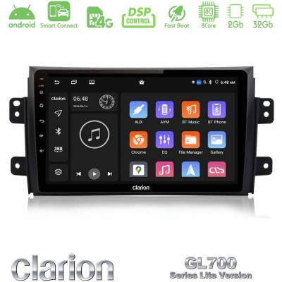 Clarion GL700 Lite Series 8Core Android ClarionOS 2+32GB Suzuki SX4 2006-2014 Fiat Sedici 2006-2014 Navigation Multimedia Tablet 9
