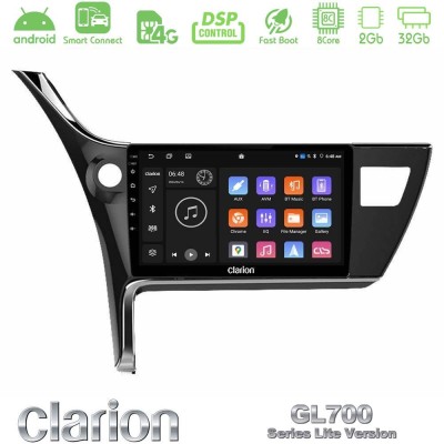 Clarion GL700 Lite Series 8Core Android ClarionOS 2+32GB Toyota Corolla 2017-2018 Navigation Multimedia Tablet 10