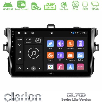 Clarion GL700 Lite Series 8Core Android ClarionOS 2+32GB Toyota Corolla 2007-2012 Navigation Multimedia Tablet 9