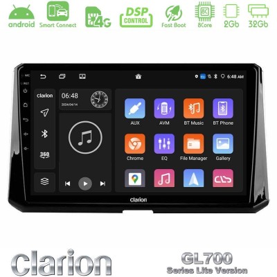 Clarion GL700 Lite Series 8Core Android ClarionOS 2+32GB Toyota Corolla 2019-2022 Navigation Multimedia Tablet 10
