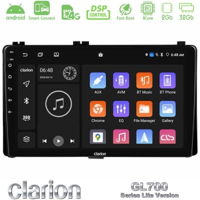 Clarion GL700 Lite Series 8Core Android ClarionOS 2+32GB Toyota Corolla/Auris 2017-2019  Navigation Multimedia Tablet 9