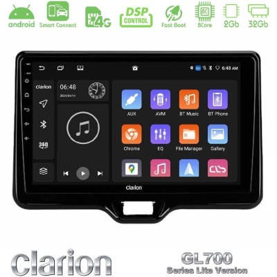 Clarion GL700 Lite Series 8Core Android ClarionOS 2+32GB Toyota Yaris Cross RHD 2020-> (Low Version) Navigation Multimedia Tablet 9