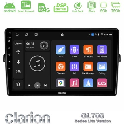 Clarion GL700 Lite Series 8Core Android ClarionOS 2+32GB Toyota Auris Navigation Multimedia Tablet 10