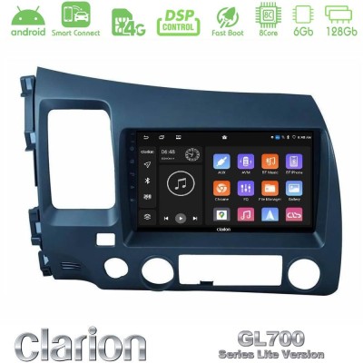 Clarion GL700 Lite Series 8Core Android ClarionOS 6+128GB Honda Civic 2006-2011 Navigation Multimedia Tablet 9