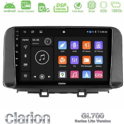 Clarion GL700 Lite Series 8Core Android ClarionOS 6+128GB Hyundai Kona 2018-2023 Navigation Multimedia Tablet 10