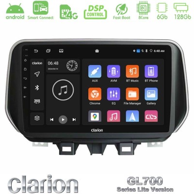 Clarion GL700 Lite Series 8Core Android ClarionOS 6+128GB Hyundai Tucson 2019-> Navigation Multimedia Tablet 9