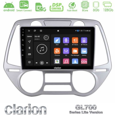 Clarion GL700 Lite Series 8Core Android ClarionOS 6+128GB Hyundai i20 2009-2012 Auto A/C Navigation Multimedia Tablet 9