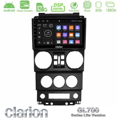 Clarion GL700 Lite Series 8Core Android ClarionOS 6+128GB Jeep Wrangler 2008-2010 Navigation Multimedia Tablet 9