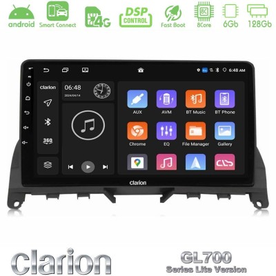 Clarion GL700 Lite Series 8Core Android ClarionOS 6+128GB Mercedes C Class W204 Navigation Multimedia Tablet 9