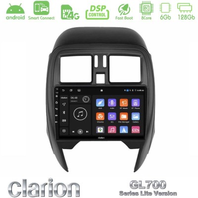 Clarion GL700 Lite Series 8Core Android ClarionOS 6+128GB Nissan Micra 2013-2016 Navigation Multimedia Tablet 9