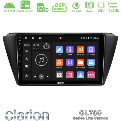 Clarion GL700 Lite Series 8Core Android ClarionOS 6+128GB Skoda Fabia 2015-2021 Navigation Multimedia Tablet 9