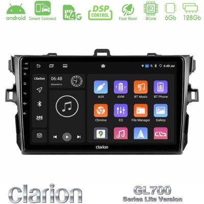 Clarion GL700 Lite Series 8Core Android ClarionOS 6+128GB Toyota Corolla 2007-2012 Navigation Multimedia Tablet 9