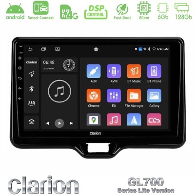 Clarion GL700 Lite Series 8Core Android ClarionOS 6+128GB Toyota Yaris Cross RHD 2020-> (Low Version) Navigation Multimedia Tablet 9