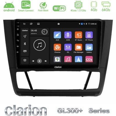 Clarion GL300+ Series 4Core Android ClarionOS 4+64GB  BMW 1Series  E81/E82/E87/E88 (AUTO A/C) Navigation Multimedia Tablet 9
