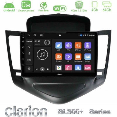 Clarion GL300+ Series 4Core Android ClarionOS 4+64GB     Chevrolet Cruze 2009-2012 Navigation Multimedia Tablet 9