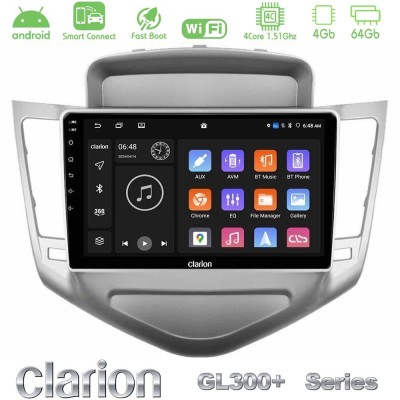 Clarion GL300+ Series 4Core Android ClarionOS 4+64GB  Chevrolet Cruze 2009-2012 Navigation Multimedia Tablet 9