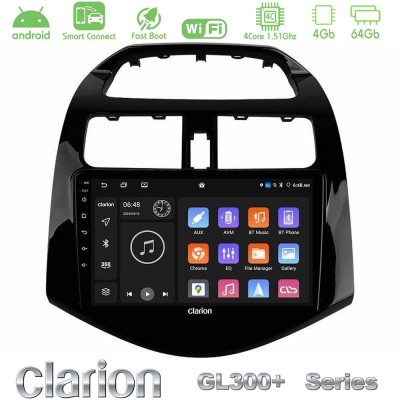 Clarion GL300+ Series 4Core Android ClarionOS 4+64GB  Chevrolet Spark 2009-2015 Navigation Multimedia Tablet 9