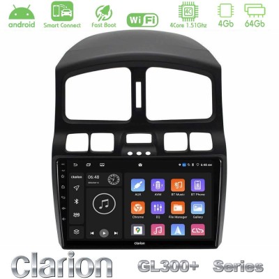 Clarion GL300+ Series 4Core Android ClarionOS 4+64GB Hyundai Santa Fe 2000-2006 Navigation Multimedia Tablet 9