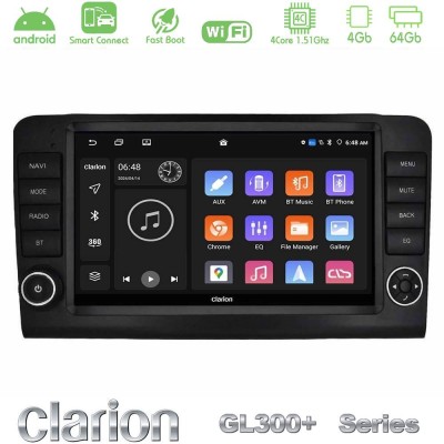 Clarion GL300+ Series 4Core Android ClarionOS 4+64GB  Mercedes ML/GL Class W164 2006-2011 Navigation Multimedia Tablet 9