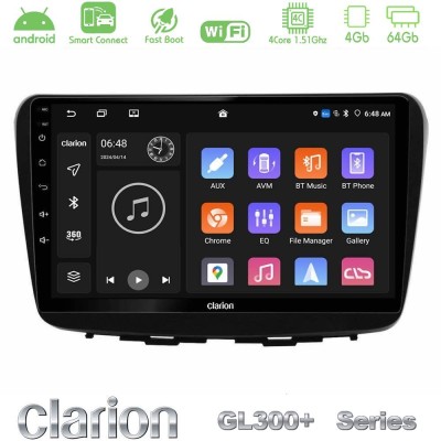 Clarion GL300+ Series 4Core Android ClarionOS 4+64GB  Suzuki Baleno 2016-2021 Navigation Multimedia Tablet 9