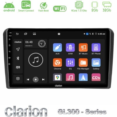 Clarion GL300 Series 4Core Android ClarionOS 2+32GB Audi A3 8P Navigation Multimedia Tablet 9