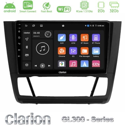 Clarion GL300 Series 4Core Android ClarionOS 2+32GB BMW 1Series E81/E82/E87/E88 (AUTO A/C) Navigation Multimedia Tablet 9