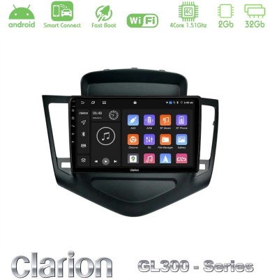 Clarion GL300 Series 4Core Android ClarionOS 2+32GB Chevrolet Cruze 2009-2012 Navigation Multimedia Tablet 9