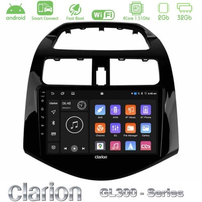 Clarion GL300 Series 4Core Android ClarionOS 2+32GB Chevrolet Spark 2009-2015 Navigation Multimedia Tablet 9
