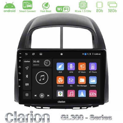 Clarion GL300 Series 4Core Android ClarionOS 2+32GB Daihatsu Sirion/Subaru Justy Navigation Multimedia Tablet 10