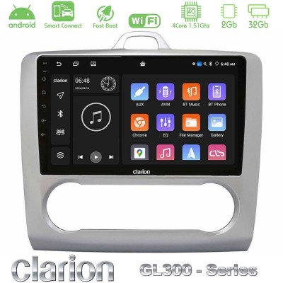 Clarion GL300 Series 4Core Android ClarionOS 2+32GB Ford Focus Auto AC Navigation Multimedia Tablet 9