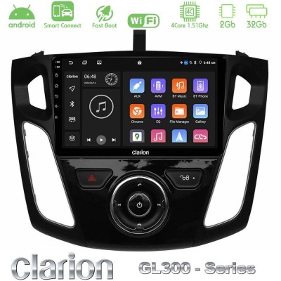 Clarion GL300 Series 4Core Android ClarionOS 2+32GB Ford Focus 2012-2018 Navigation Multimedia Tablet 9