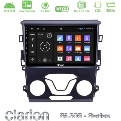 Clarion GL300 Series 4Core Android ClarionOS 2+32GB Ford Mondeo 2014-2017 Navigation Multimedia Tablet 9