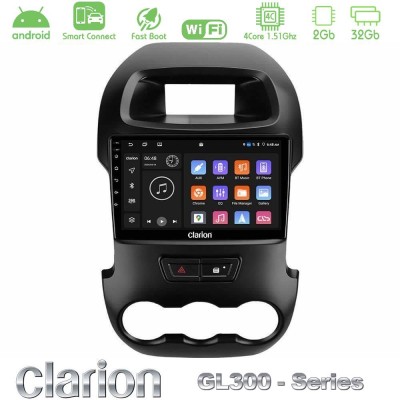 Clarion GL300 Series 4Core Android ClarionOS 2+32GB Ford Ranger 2012-2016 Navigation Multimedia Tablet 9