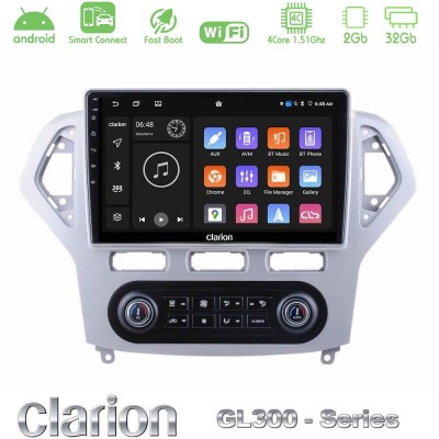 Clarion GL300 Series 4Core Android ClarionOS 2+32GB Ford Mondeo 2007-2011 (Auto A/C) Navigation Multimedia Tablet 10