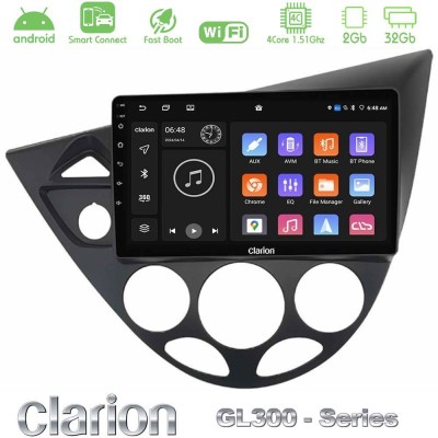 Clarion GL300 Series 4Core Android ClarionOS 2+32GB Ford Focus 1999-2004 Navigation Multimedia Tablet 9