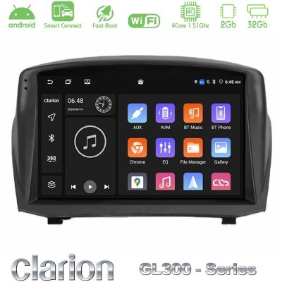 Clarion GL300 Series 4Core Android ClarionOS 2+32GB Ford Fiesta 2008-2016 Navigation Multimedia Tablet 9