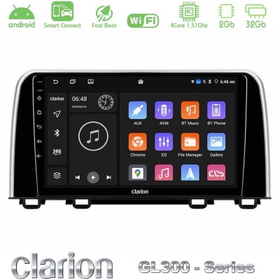 Clarion GL300 Series 4Core Android ClarionOS 2+32GB Honda CR-V 2019-> Navigation Multimedia Tablet 10