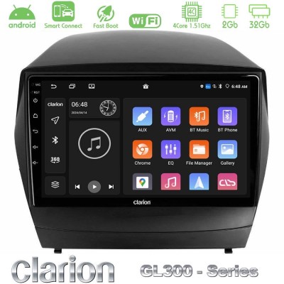 Clarion GL300 Series 4Core Android ClarionOS 2+32GB Hyundai IX35 Auto A/C Navigation Multimedia Tablet 9