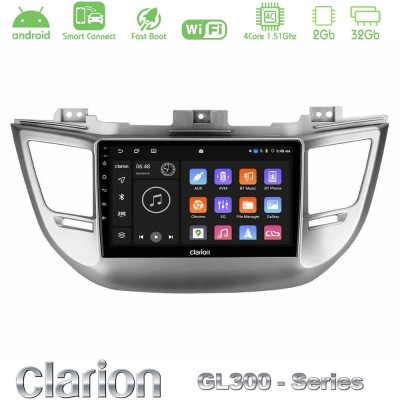 Clarion GL300 Series 4Core Android ClarionOS 2+32GB Hyundai Tucson 2015-2018 Navigation Multimedia Tablet 9
