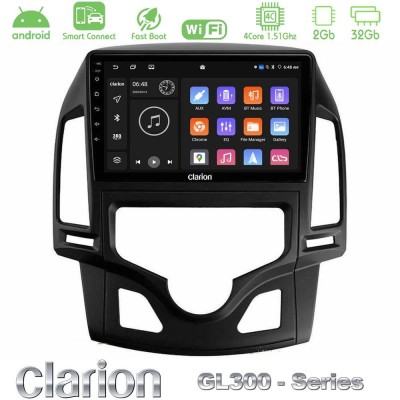 Clarion GL300 Series 4Core Android ClarionOS 2+32GB Hyundai i30 2007-2012 Auto A/C Navigation Multimedia Tablet 9