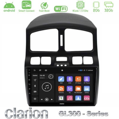 Clarion GL300 Series 4Core Android ClarionOS 2+32GB Hyundai Santa Fe 2000-2006 Navigation Multimedia Tablet 9