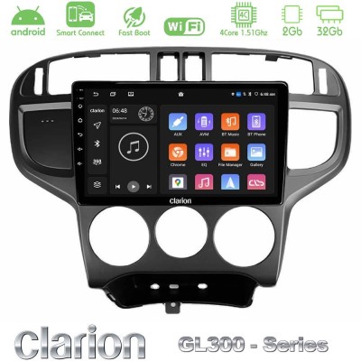 Clarion GL300 Series 4Core Android ClarionOS 2+32GB Hyundai Matrix 2001-2010 Navigation Multimedia Tablet 9