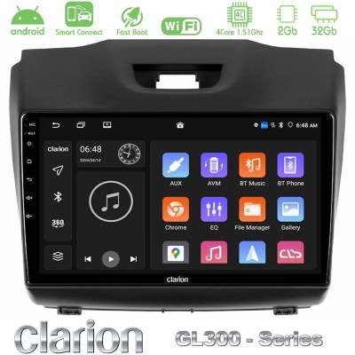 Clarion GL300 Series 4Core Android ClarionOS 2+32GB Isuzu D-MAX 2012-2019 Navigation Multimedia Tablet 9