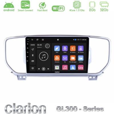 Clarion GL300 Series 4Core Android ClarionOS 2+32GB Kia Sportage 2016-2018 Navigation Multimedia Tablet 9